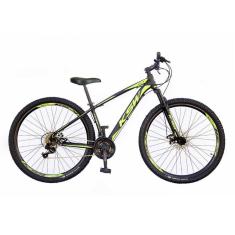 Bicicleta Aro 29 KSW XLT 2020 21v Shimano Tourney Preto com Verde 19