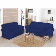 Capa de Sofá Coladinha Malha Gel 02 e 03 Lugares Marinho
