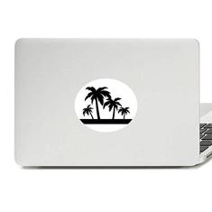 Adesivo de notebook com emblema de vinil de planta preta de coqueiro