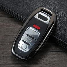 TPHJRM Carcaça da chave do carro em liga de zinco, capa da chave, adequada para Audi A1 A3 A4 A5 A6 A7 A8 Quattro Q3 Q5 Q7 2009-2013 2014 2015