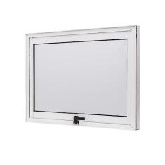 Janela de Aluminio Maxim-ar 80x60cm Vidro Boreal Cristal Ramassol Branco