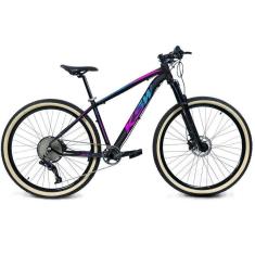 Bicicleta Aro 29 Ksw Xlt 12v Garfo com Trava K7 11/50 Freios Hidráulicos Kit 1x12 - Preto\Pink\Azul