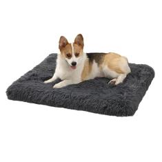 Cama de cachorro lavável para cães de pelúcia de luxo, camas impermeáveis para cães grandes e médios, almofada de canil para caixas de transporte de cães, tapete de dormir (Color : Dark Gray, Size :