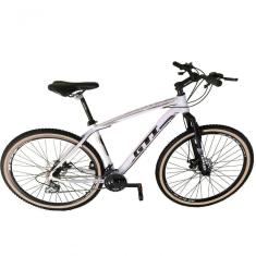 Bicicleta Aro 29 Gti Roma Alumínio 21v Freio A Disco Garfo Suspensão Pneu Faixa Bege - Branco Tam.19