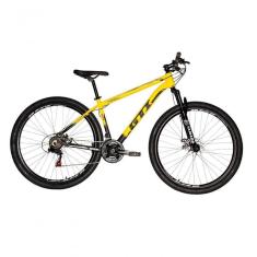 Bicicleta Aro 29 Gti Roma Alumínio 21v Freio A Disco Garfo Suspensão - Amarelo-preto Tam.19