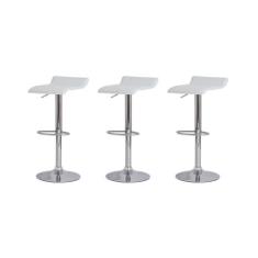 Kit 3 Banquetas Tóquio Belo Horizonte Branca Base Giratória - Waw Desi