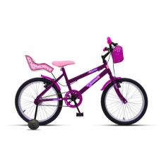Bicicleta Aro 20 Feminina Infantil De 6 A 13 Anos com Roda de Apoio e 