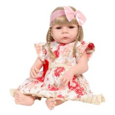 Bebê Estilo Reborn Princesa Loira Cabelo Comprido Barata - Cegonha Reb