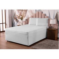 Jogo de lençol luva solteiro malha gel 2 peças - MAYRA ENXOVAIS, Branc