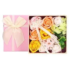 Sabonete Romântico de Flores de Rosa para mulheres: Sabonete de Flores Artificiais Adequado para Banho e à Prova de Alergias Em Uma Caixa de Presente Premium para Ocasiões