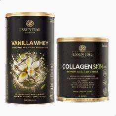 Kit Vanilla Whey Protein 900g + Collagen Skin Limão 330g Essential - E