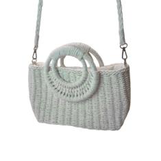 Bolsa Artesanal Praia Forrada Meia Lua Retangular Verão Branco