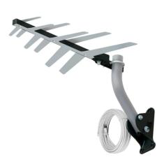 Antena Externa Digital para TV 2 em 1 Completa, Aquario, DTV-1500, Prata, Médio