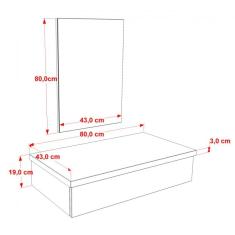 Bancada Para Banheiro 80cm Com Cuba Canoa L45 E Espelheira 801w Metrópole Compace