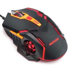 Mouse Gamer Multilaser 2400Dpi 6 Botões Led Laranja Mo270