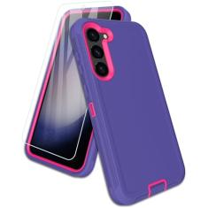 Aliruke Capa para Samsung Galaxy S23-FE, com protetor de tela, capa à prova de poeira, capa de borracha de silicone de corpo inteiro, capa de telefone à prova de quedas de grau militar para S23 FE 5G,