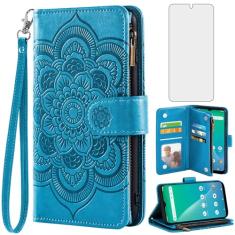 Asuwish Capa de telefone para carteira Hot Pepper Chilaca com protetor de tela de vidro temperado e flor de couro flip porta-cartão de crédito suporte fólio acessórios para celular HPPL60A HPP-L60A