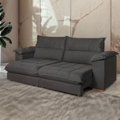 Sofá Retrátil e Reclinável 3 Lugares 230cm Italia Cinza