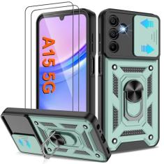 Capa para celular Galaxy A15-5G, capa para Samsung Galaxy A15 5G com [2 peças] protetor de tela HD, resistente à prova de choque com suporte de rotação de 360° [grau militar] capa protetora para A15