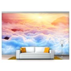 Papel De Parede Céu Nuvens Sol Entardecer 3D Nsk75 - Você Decora