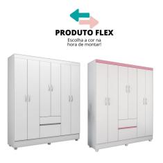 Guarda-roupa 6 Pts 2 Gavetas Flash Ii Branco Demóbile Branco
