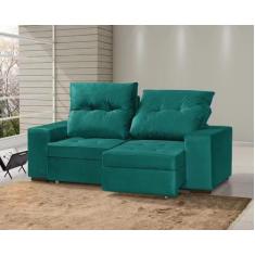 Sofá Retrátil E Reclinável 3 Lugares 200Cm Com Baú Malaquita - Nabas E