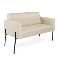 Sofá Namoradeira 2 Lugares Pé De Ferro Preto Marisa material sintético