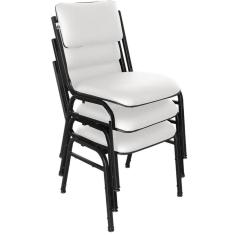 Kit com 3 Cadeiras para Auditórios Linha Hotel Smart Branco