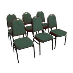 Kit com 6 Cadeiras para Auditórios Linha Hotel Verde