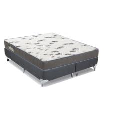 Cama Box Queen: Colchão Espuma Ortobom D33 Light + Base Crc Camurça Gray(158X198)