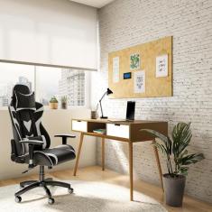 Cadeira Gamer Ability Preta e Branca - Mobly