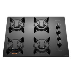 Cooktop 4 Bocas Preto Com Mesa De Vidro Atlas U Top Bivolt