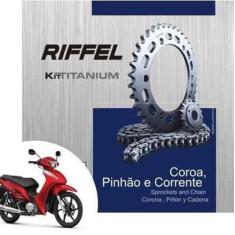 Kit Relação Biz 125  Tração Transmissão Todas Riffel aço 1045