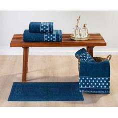 Jogo De Banho Toalhas 100% Algodão Felpuda Petit Poá 5 Peças - Bia Enx