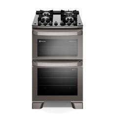 Fogão de Piso Electrolux de 04 Bocas Experience com Duplo Forno e Mesa de Vidro Cinza - FE4DG