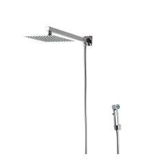 Ducha Chuveiro Inox 304 20x20 Cm Com Desviador E Ducha De Mão