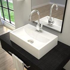 Kit Cuba Q45 com Torneira Luxo 1195 Metal e Válvula Click 1 Pol. 1/2 Sifão Pvc e Flexível Compace Branca