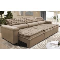 Sofá Retrátil e Reclinável 4,12m Molas Ensacadas Cama inBox Botonê. Espuma Viscoelástico