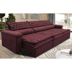 Sofá Retrátil e Reclinável 3,52m Molas Ensacadas Cama inBox Botonê. Espuma Viscoelástico