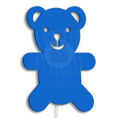 Luminária Abajur Parede Urso B Madeira G9 30cm Decoração Azul