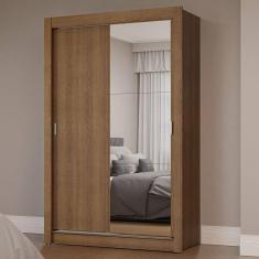 Guarda-Roupa Solteiro 2 Portas de Correr com Espelho Rustic Milano Madesa