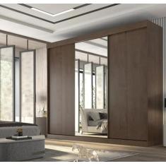 Guarda Roupa Casal 3 Portas de Correr 6 Gavetas Com Espelho 100% MDF G