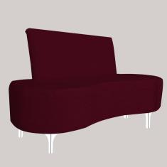 Sofá 2 Lugares Feijão Organico Pes Metal Cromados 140cm Bordo