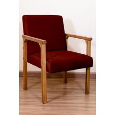 Poltrona Decorativa Luna Braço de Madeira - Squadra Decor, Vinho