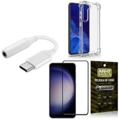 Capinha Samsung S23 Fe + Adapt Tipo C Para P2 + Película 3D - Armyshie