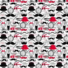 Papel Parede Sapato Relógio Bigode Gravata Borboleta Chapéu