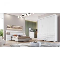 Guarda Roupa Solteiro 3 Portas 9 Gavetas Buriti-branco Móveis Novo Horizonte