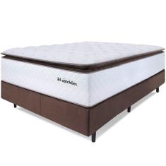 Cama Box Colchão com Molas Ensacadas Queen Alto Premium Sleep Marrom 158x198cm bf Colchões