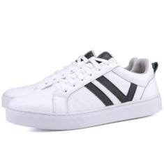 Tênis Casual em Couro Masculino Mr. Gutt Branco-Masculino