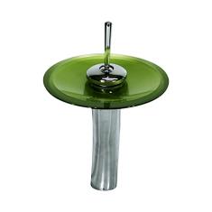 TORNEIRA MONOCOMANDO DE VIDRO REDONDA ALTA VERDE OLIVA